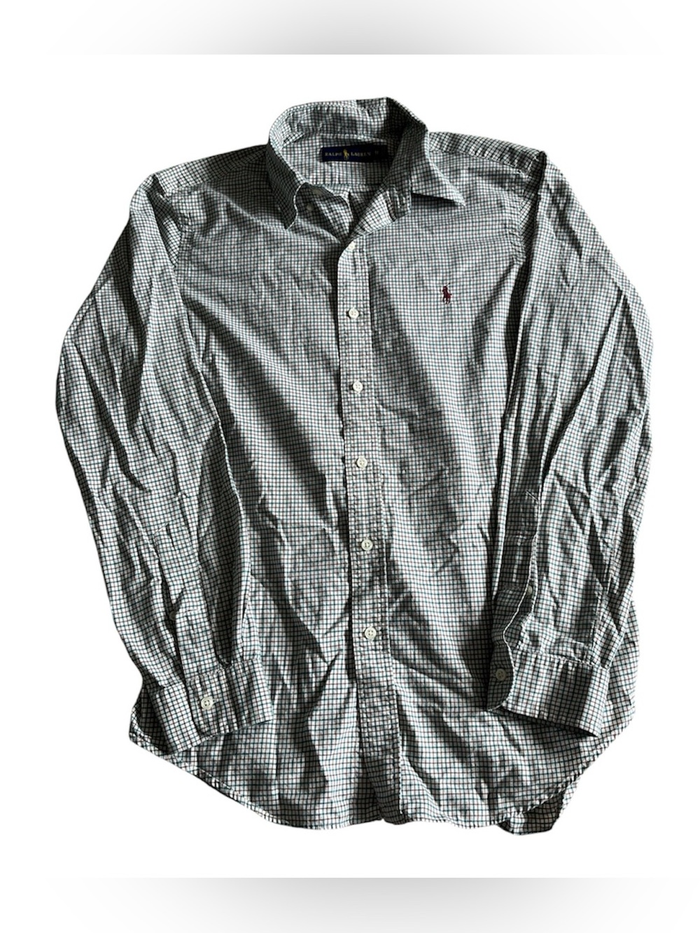 Ralph Lauren Shirt Mens Medium Long Sleeve Button Front Plaid Casual